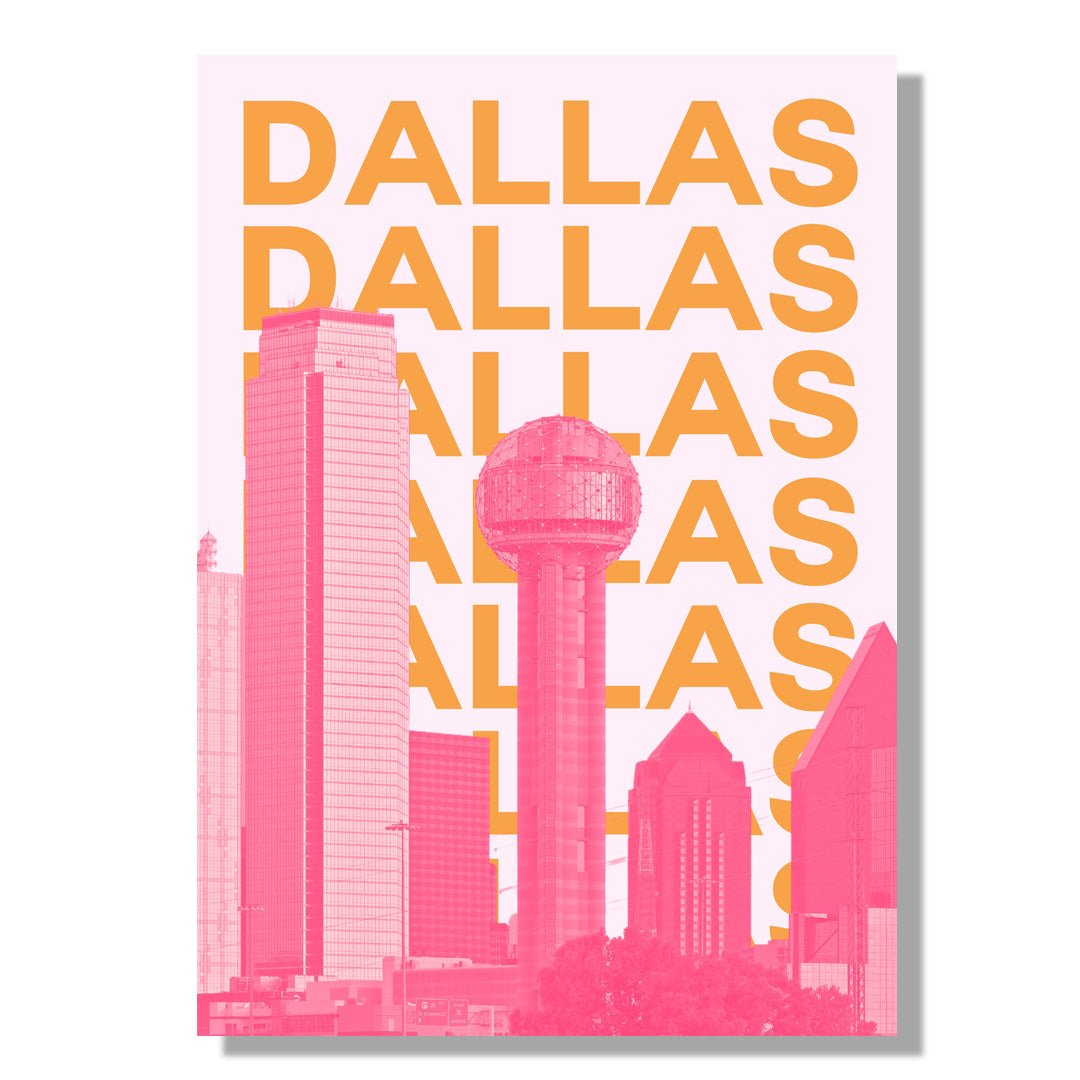 Tablou Canvas Dallas contur urban vibrant in stil pop-art | The Print Studio