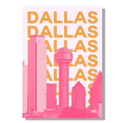 Tablou Canvas Dallas contur urban vibrant in stil pop-art | The Print Studio