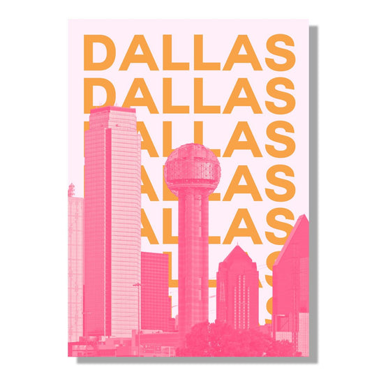 Tablou Canvas Dallas contur urban vibrant in stil pop-art | The Print Studio