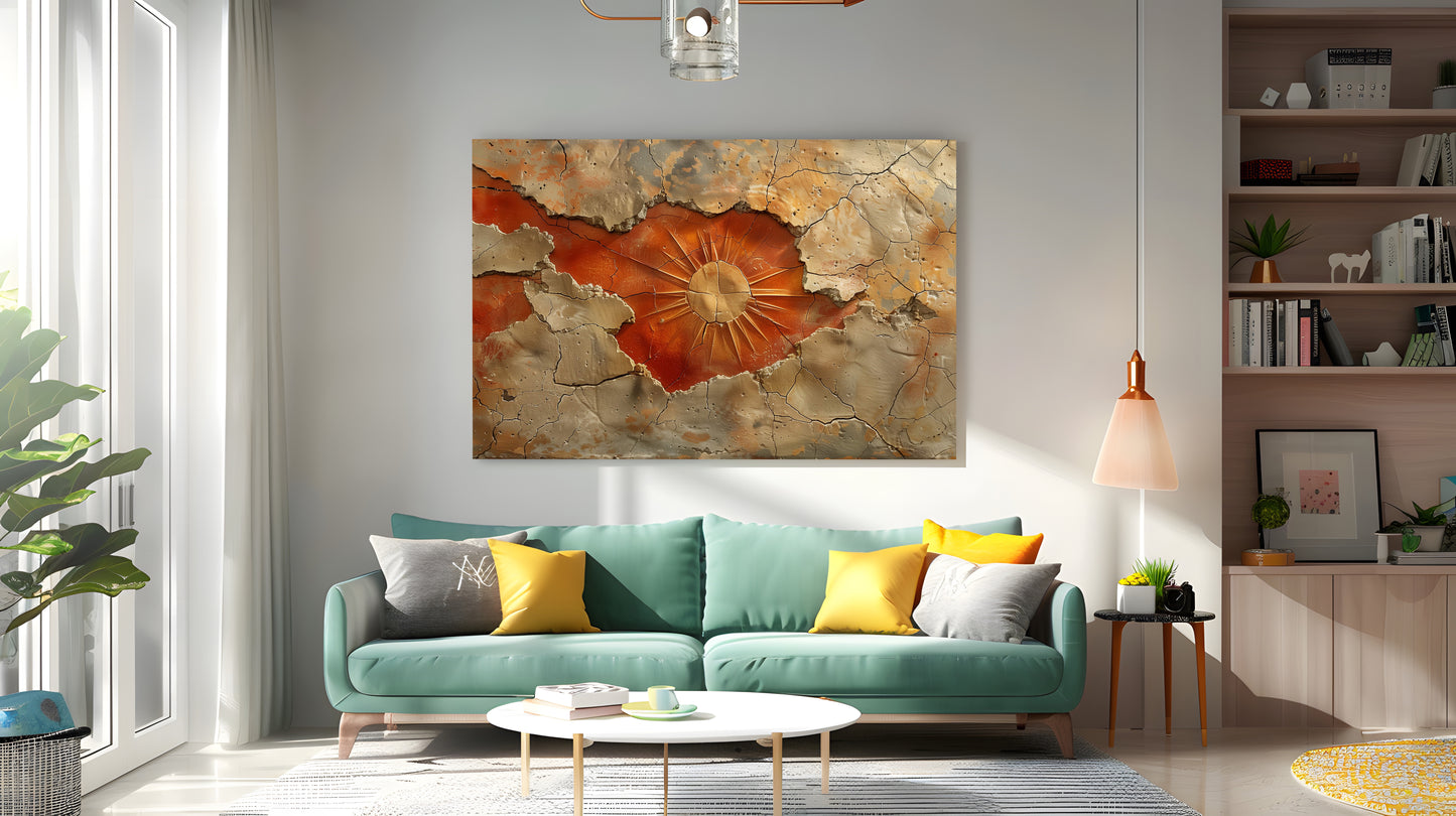 Tablou Canvas soare stralucind pe pamant crapat abstract | The Print Studio