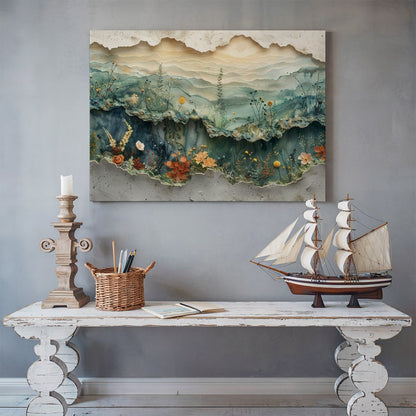 Tablou Canvas flori pastel abstracte in linii naturale | The Print Studio