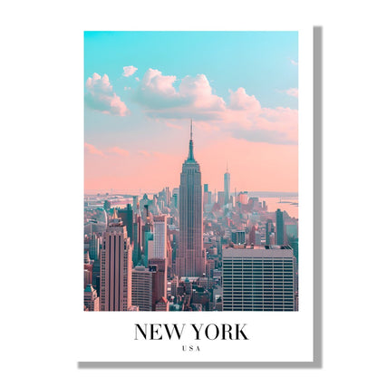 Tablou Canvas Print New York epic, cladiri inalte, cer pastelat, stil modern