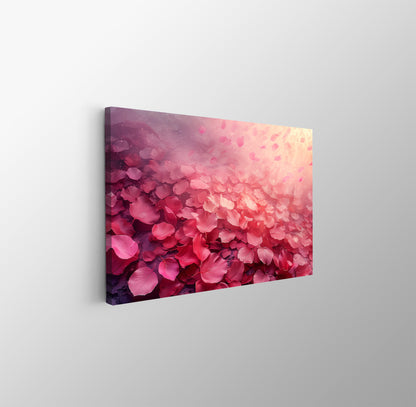 Tablou Canvas petale roz diafane in cadere naturala | The Print Studio