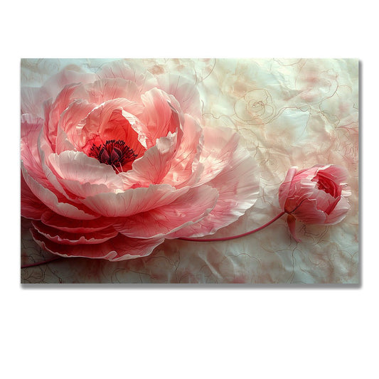 Tablou Canvas bujor roz delicat pe fundal alb pur | The Print Studio