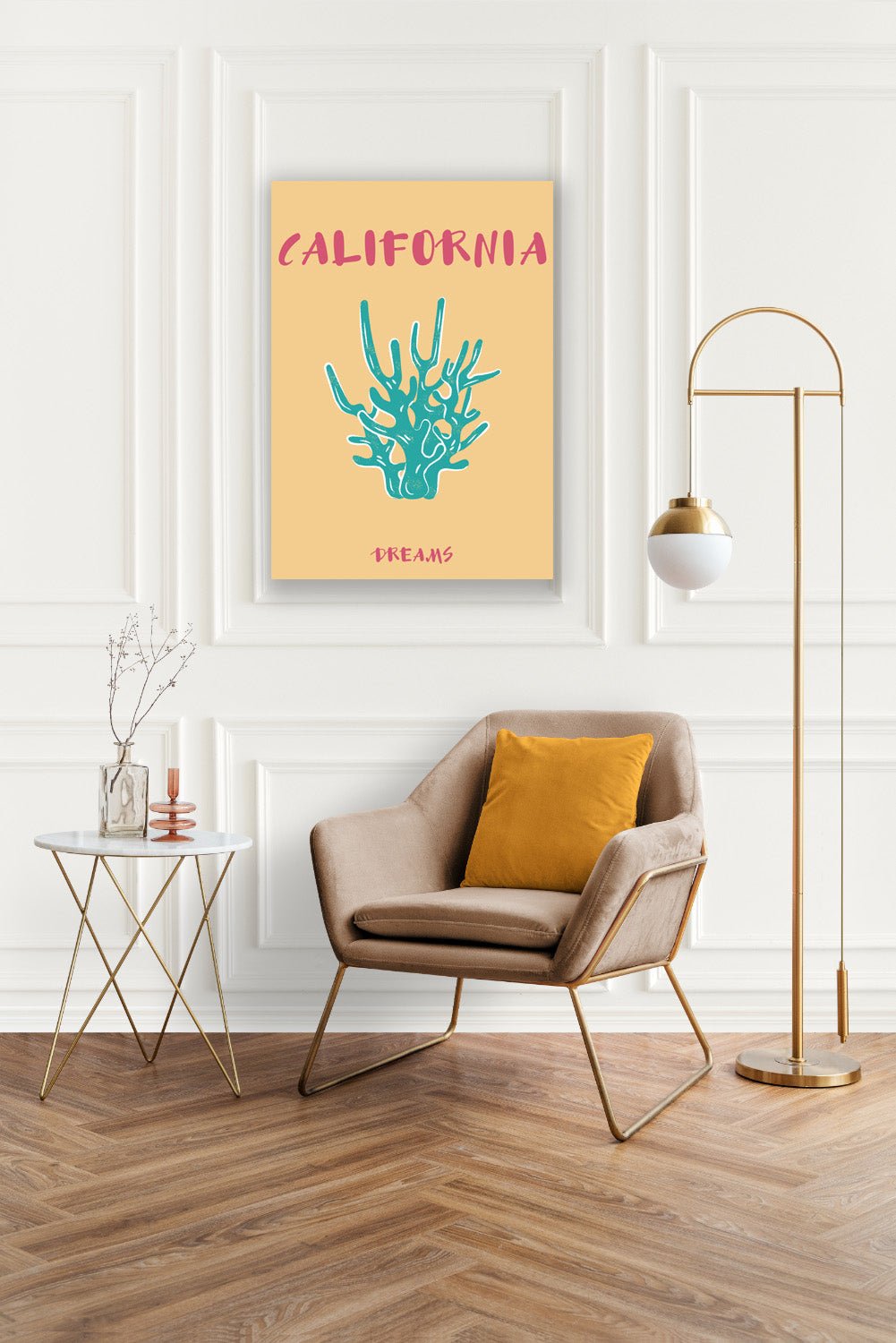 Tablou Canvas California coral turcoaz vis minimalist | The Print Studio