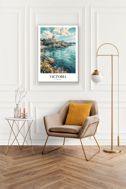 Tablou Canvas Print mare arhitectura Victoria Canada, stil impresionist