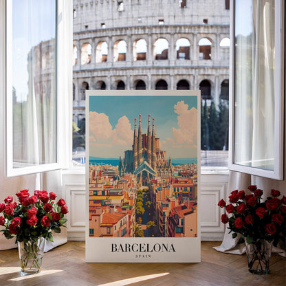 Tablou Canvas Sagrada Familia cer senin in stil artistic | The Print Studio