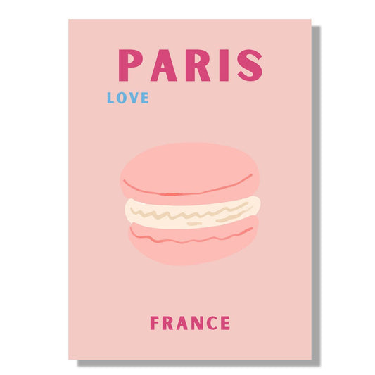 Tablou Canvas macaron roz Paris stil minimalist seducator | The Print Studio