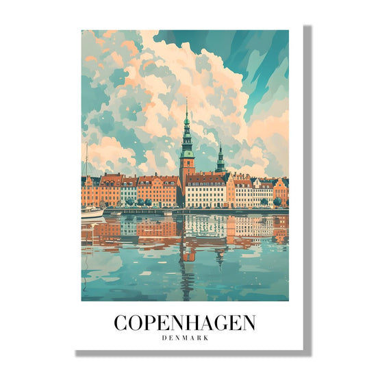 Tablou Canvas Print orizont Copenhaga, nori picturali, stil abstract