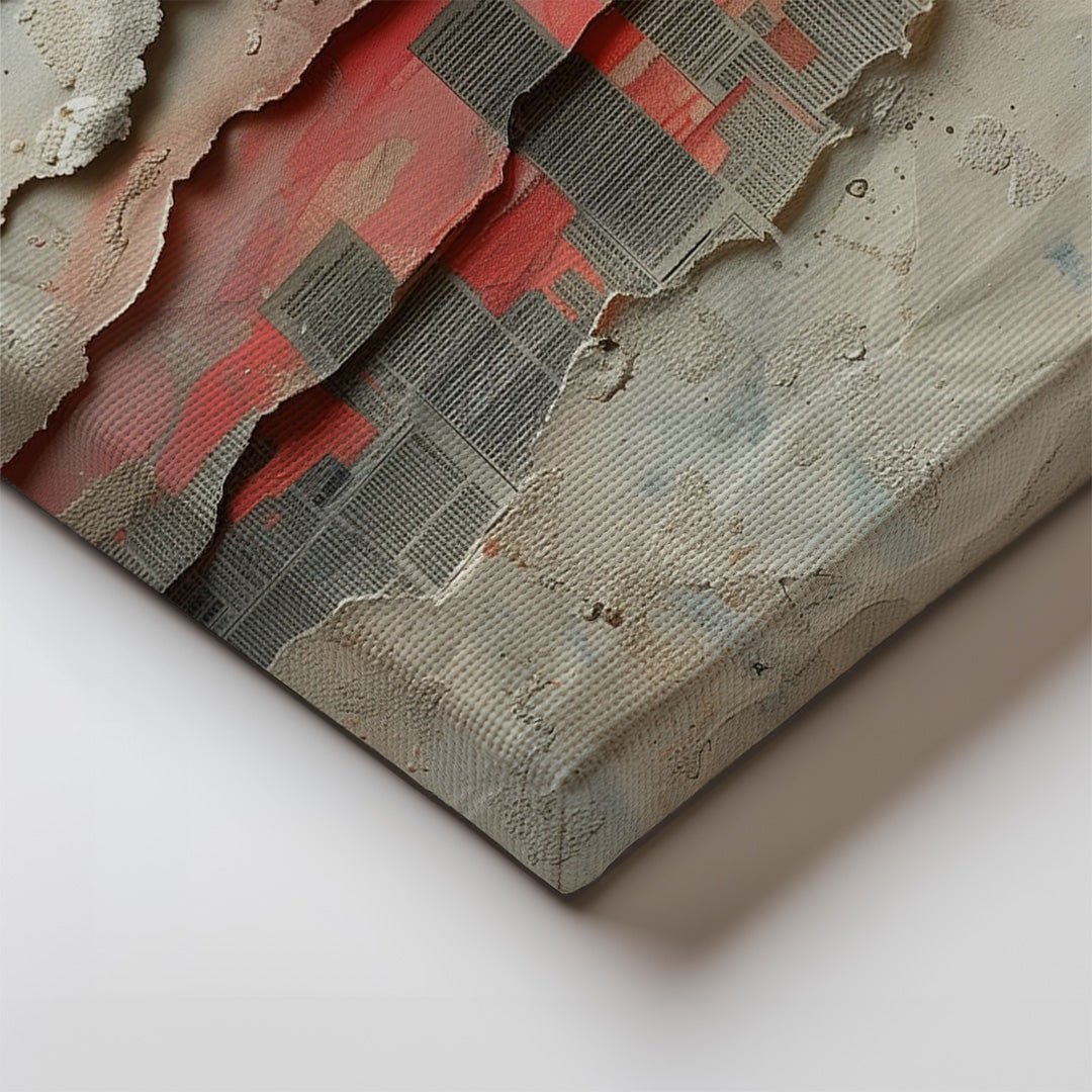 Tablou Canvas rasarit vibrant peste silueta urbana abstracta | The Print Studio