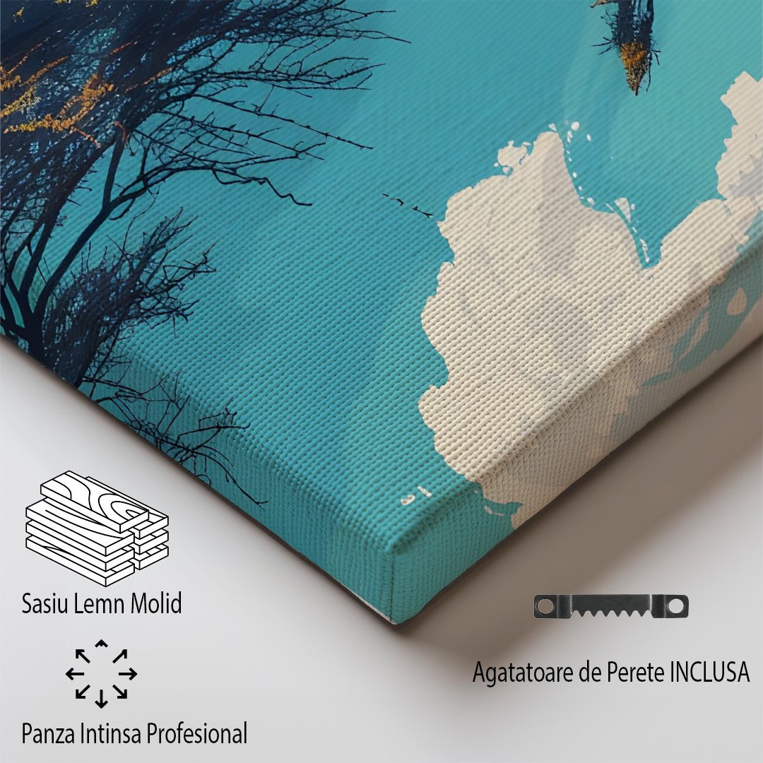 Tablou Canvas Print Nairobi savana, cer albastru vibrant, stil ilustrativ