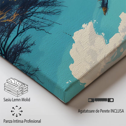 Tablou Canvas Print Nairobi savana, cer albastru vibrant, stil ilustrativ