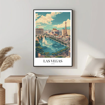Tablou Canvas Las Vegas cer senin si fantani vibrante | The Print Studio
