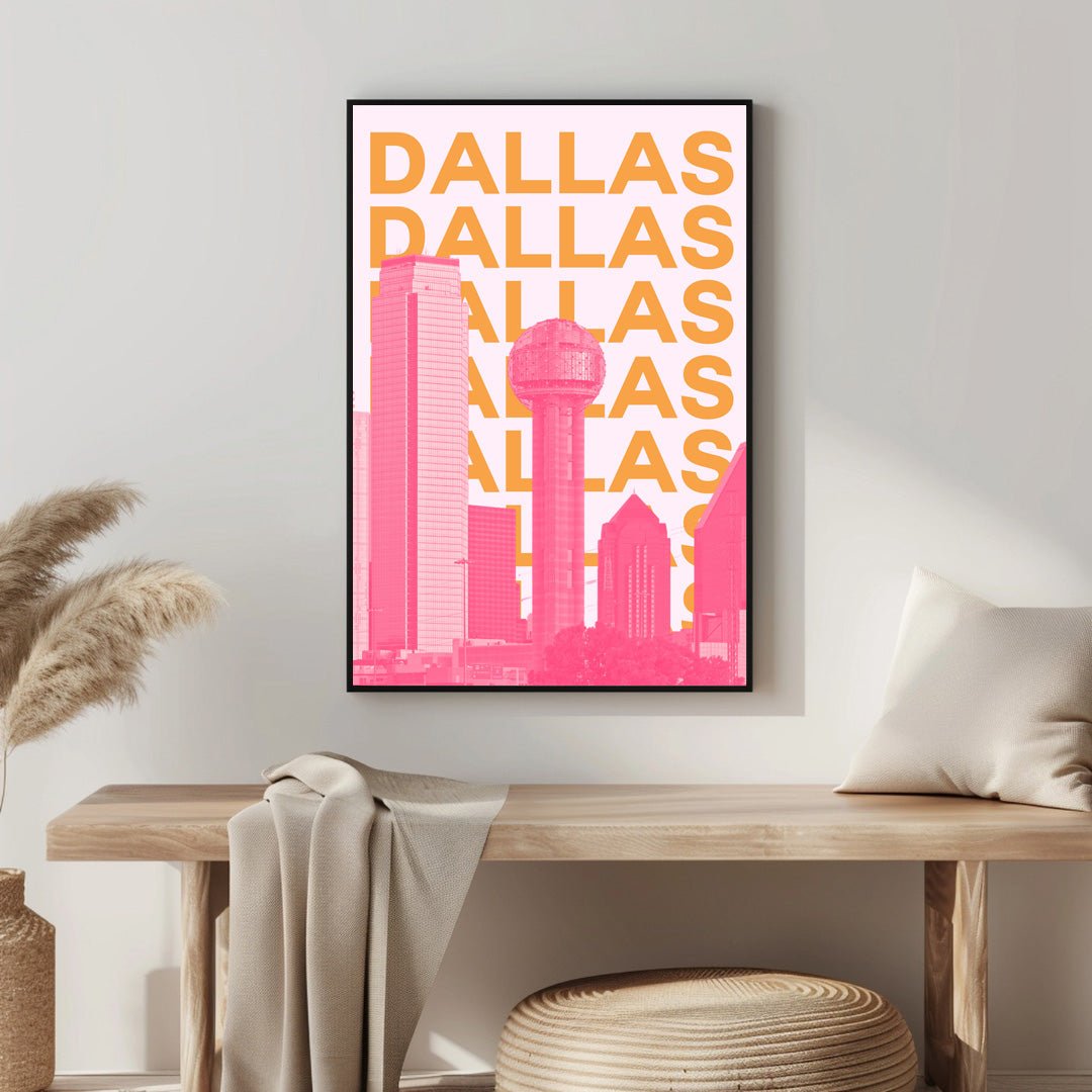 Tablou Canvas Dallas contur urban vibrant in stil pop-art | The Print Studio