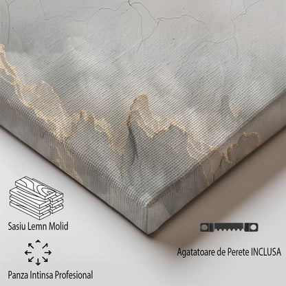 Tablou Canvas munti invaluiti in ceata si lumina aurie | The Print Studio