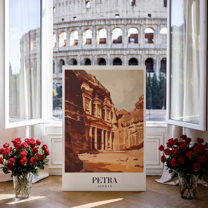 Tablou Canvas Print Petra Iordania lumina calda stanci antice stil ilustrativ