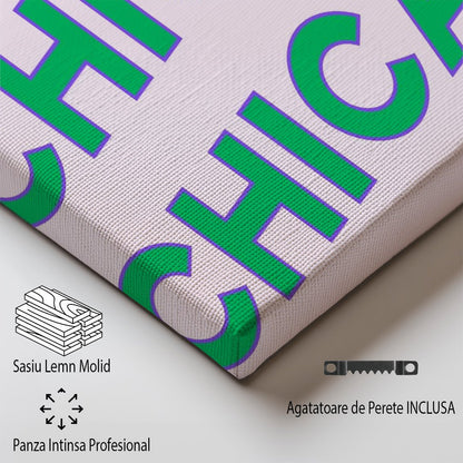 Tablou Canvas skyline Chicago vibrant stil pop-art | The Print Studio