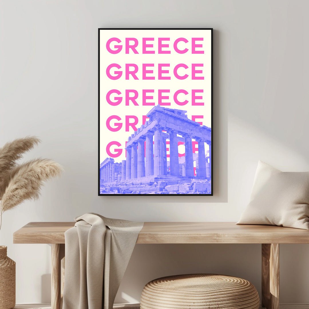 Tablou Canvas Parthenon Grecia vibrand in stil pop-art | The Print Studio