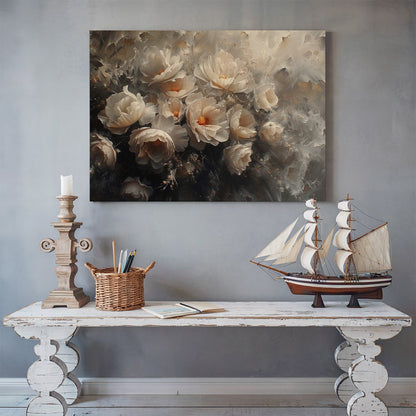 Tablou Canvas flori albe delicate si realistice | The Print Studio