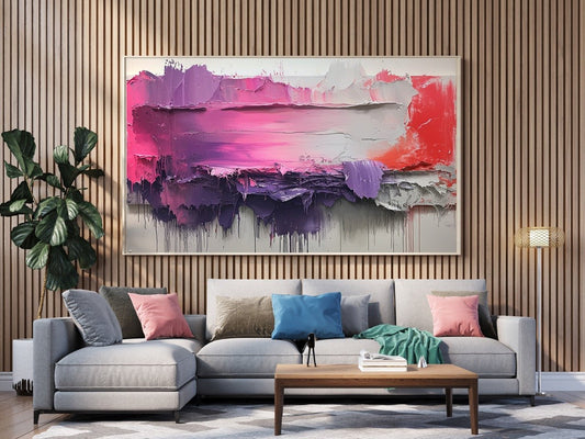 Tablou Canvas Natura: Apus Vibrant Abstract în Living Contemporan