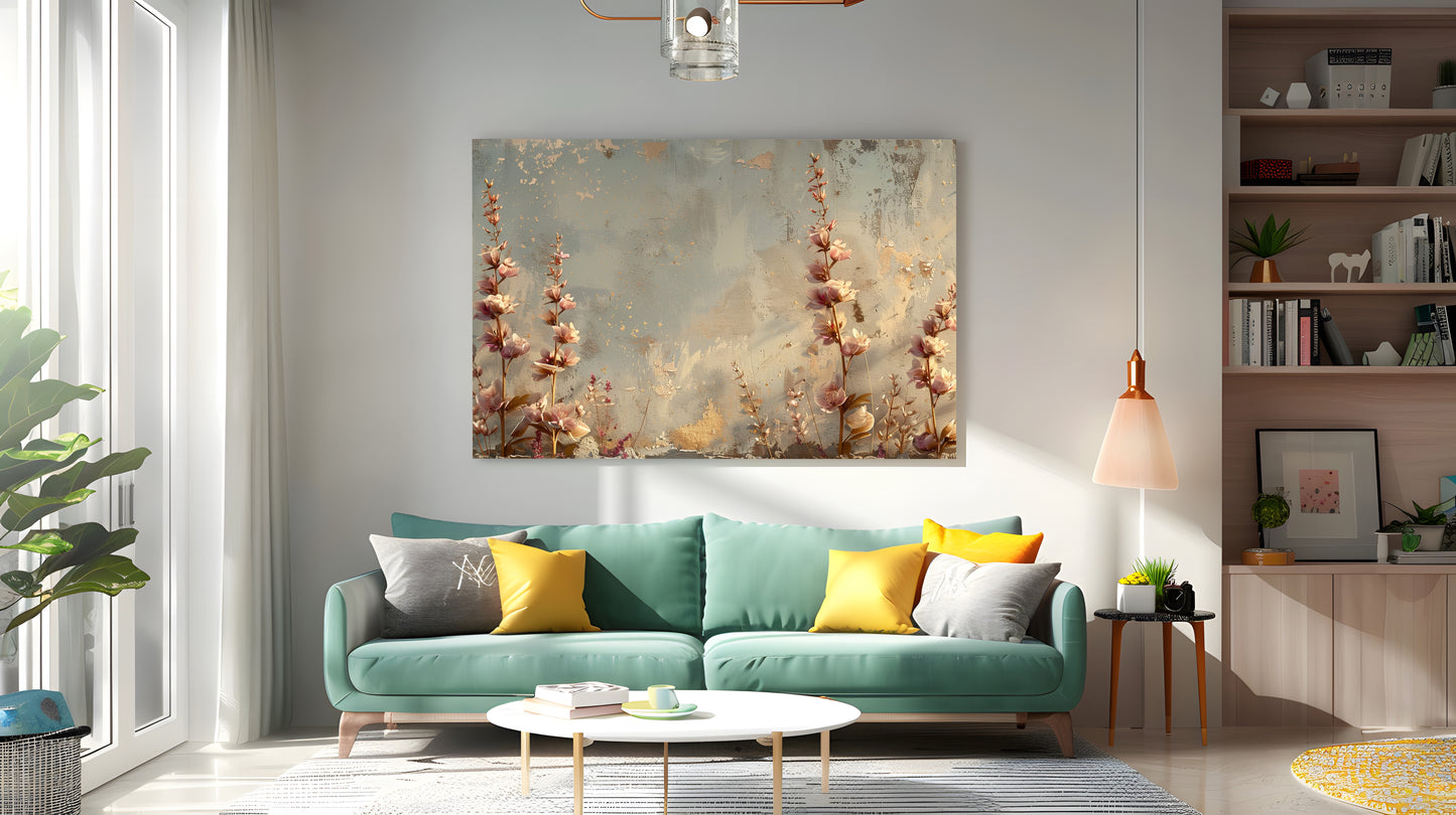 Tablou Canvas flori pastel delicate pe fundal natural realist | The Print Studio