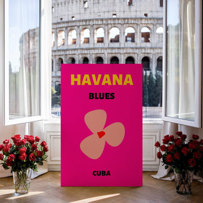 Tablou Canvas floare roz stil pop-art din Havana | The Print Studio
