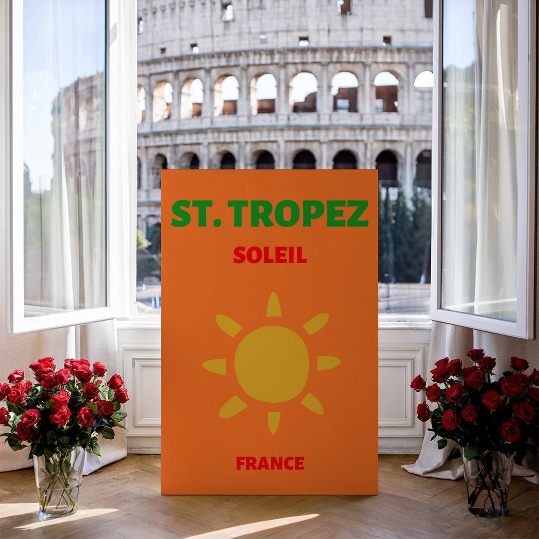 Tablou Canvas soare zambitor St. Tropez bucurie minimalist | The Print Studio