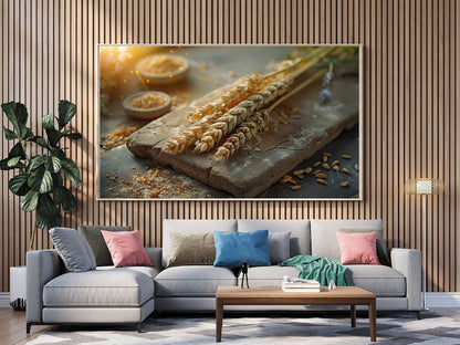 Tablou Canvas spice de grau sub lumina calda si paine rustica | The Print Studio