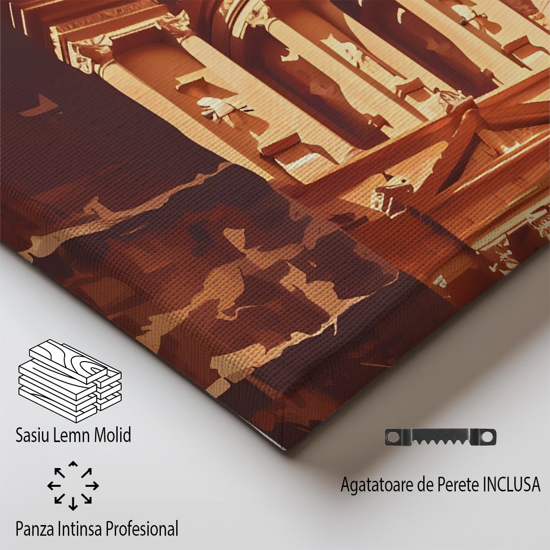 Tablou Canvas Print Petra Iordania lumina calda stanci antice stil ilustrativ