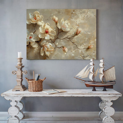Tablou Canvas magnolii delicate pe ramuri in stil realist | The Print Studio