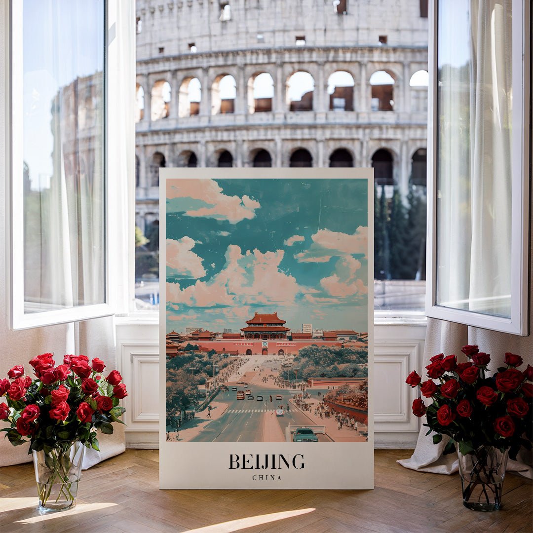 Tablou Canvas Print Beijing cer senin autostrada, stil retro vibrant