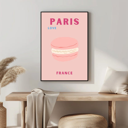 Tablou Canvas macaron roz Paris stil minimalist seducator | The Print Studio