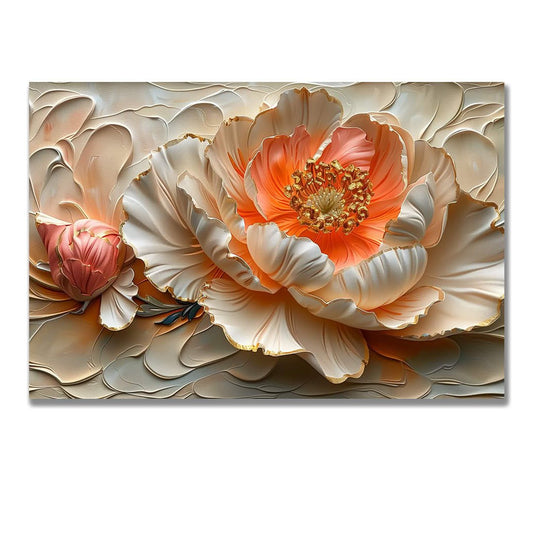 Tablou Canvas flori opulente cu petale luxuriante texturate | The Print Studio