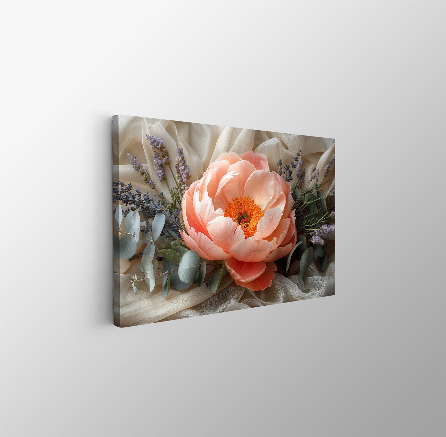 Tablou Canvas buchet pastelat cu lavanda si eucalipt realist | The Print Studio