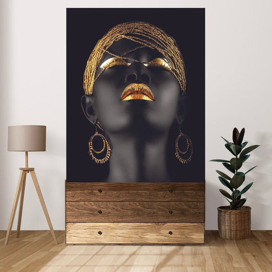 Tablou Canvas Black & Gold Eleganță Africana Exclusivistă