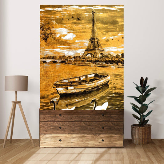 Tablou Canvas Black & Gold Paris Fericire Serenă