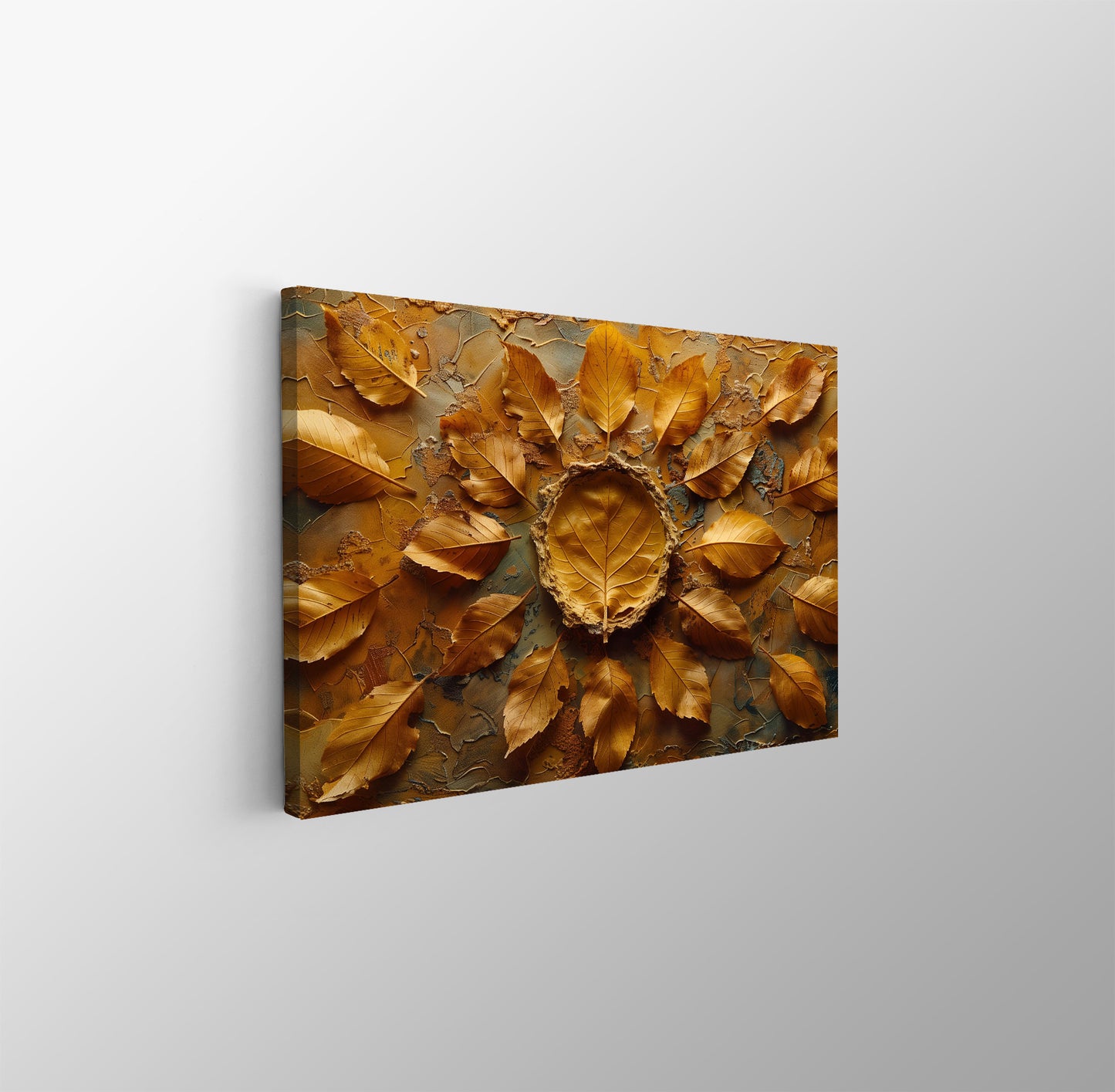 Tablou Canvas frunze tomnatice cu textura naturala abstracta | The Print Studio