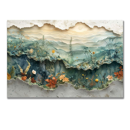 Tablou Canvas flori pastel abstracte in linii naturale | The Print Studio