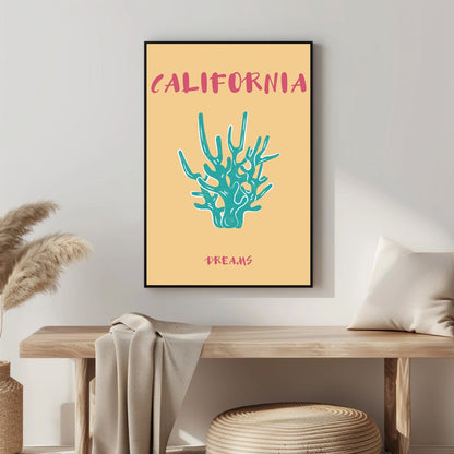 Tablou Canvas California coral turcoaz vis minimalist | The Print Studio