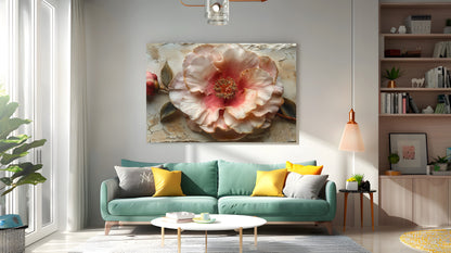 Tablou Canvas floare roz delicata cu detalii realiste | The Print Studio