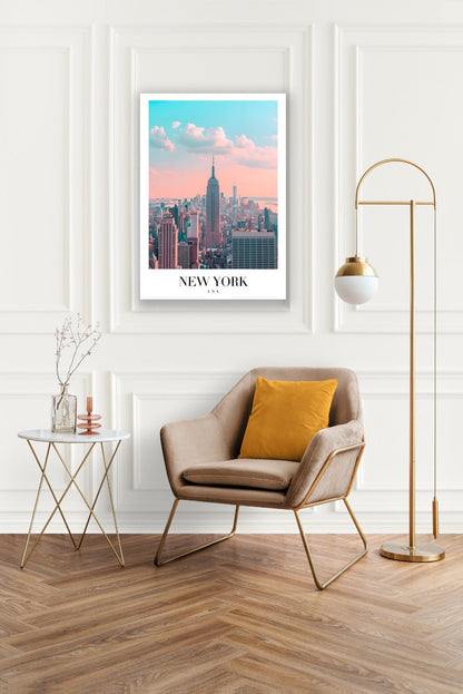 Tablou Canvas Print New York epic, cladiri inalte, cer pastelat, stil modern