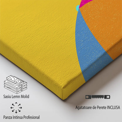 Tablou Canvas umbrela colorata pe plaja Ibiza minimalist | The Print Studio