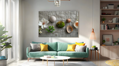 Tablou Canvas flori vibrante si muschi intr-un cadru elegant | The Print Studio