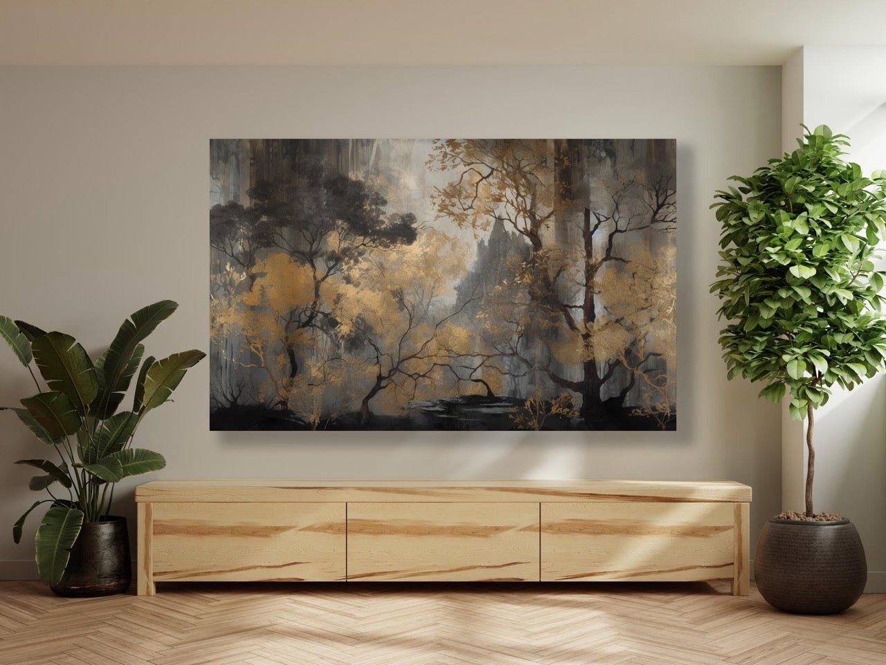 Tablou Canvas Natura "Vis de Aur" - Pictură Modernă Abstractă