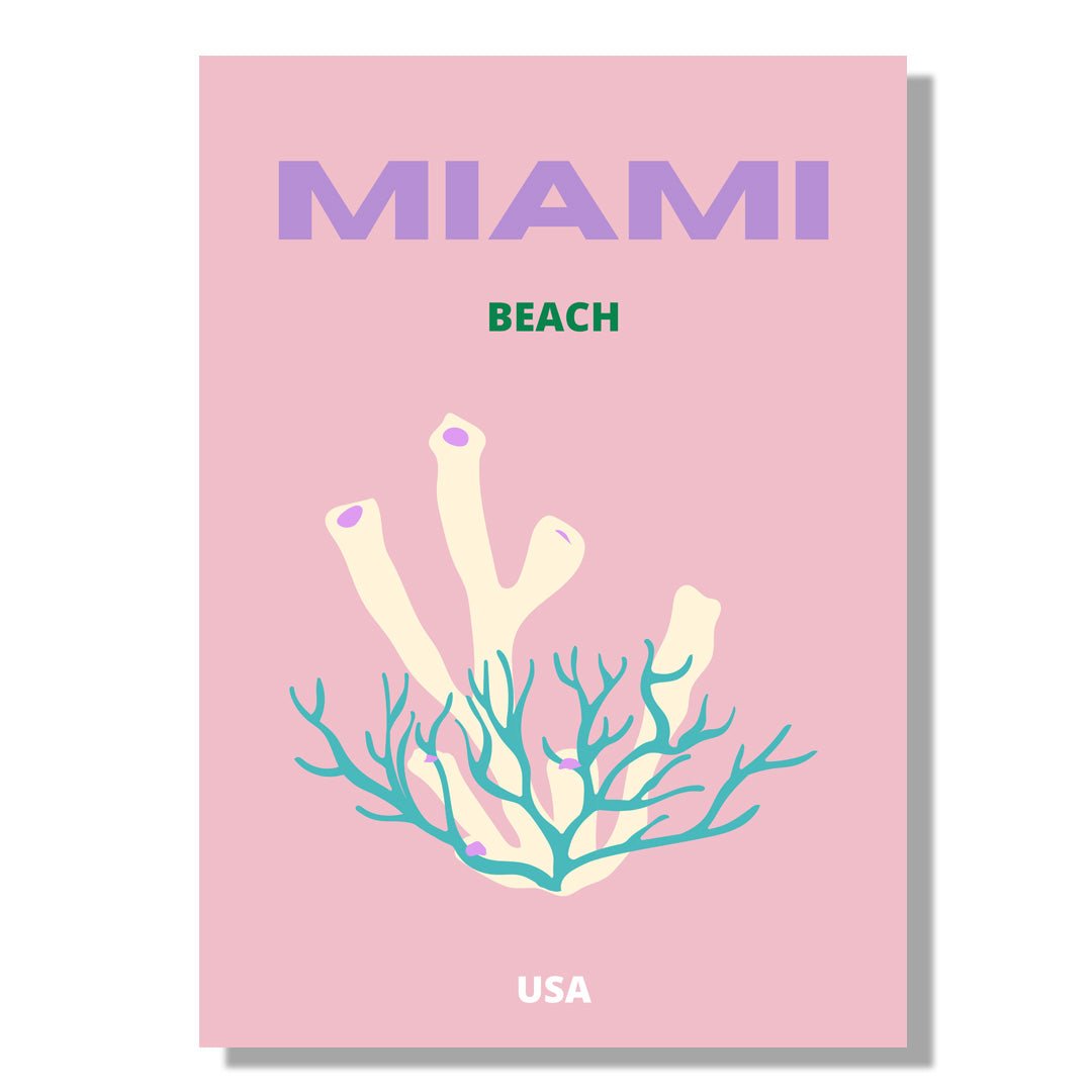 Tablou Canvas coral delicat roz Miami Beach stil minimalist | The Print Studio