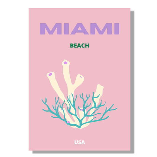 Tablou Canvas coral delicat roz Miami Beach stil minimalist | The Print Studio