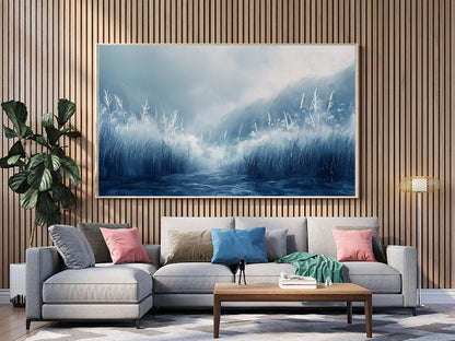 Tablou Canvas peisaj mistic iarba albastra si ape fermecatoare | The Print Studio