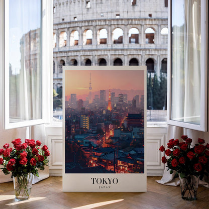 Tablou Canvas Tokyo asfintit vibrant in culori realiste | The Print Studio