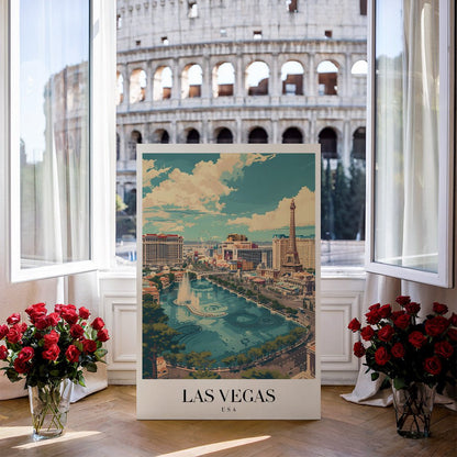 Tablou Canvas Las Vegas cer senin si fantani vibrante | The Print Studio