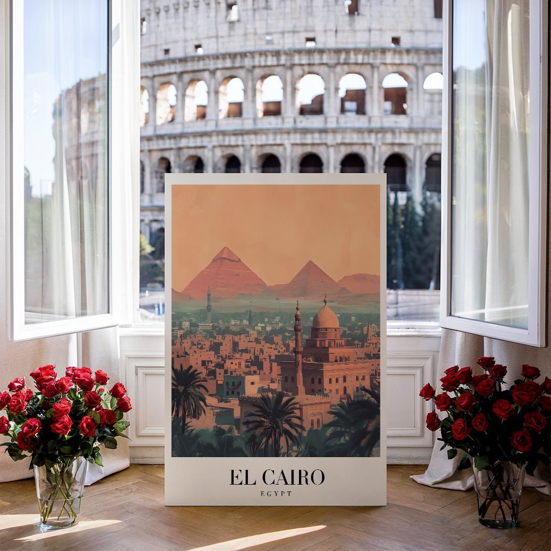 Tablou Canvas piramide Cairo in lumina apusului nostalgic | The Print Studio